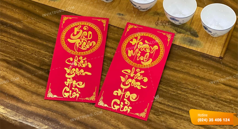 Mẫu bao lì xì thư pháp