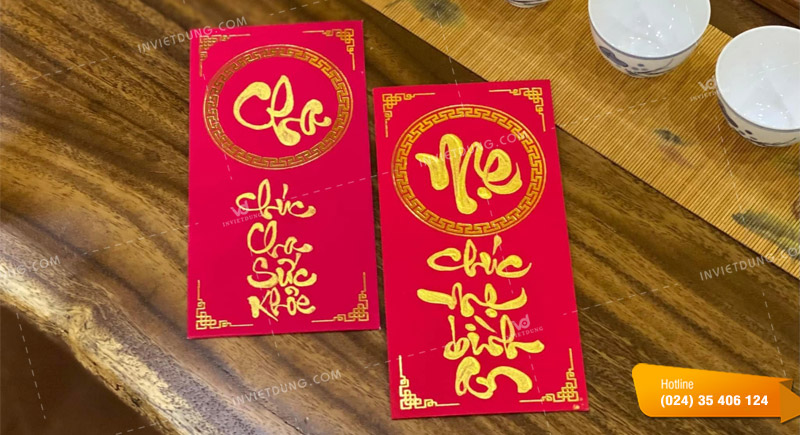 Mẫu bao lì xì thư pháp