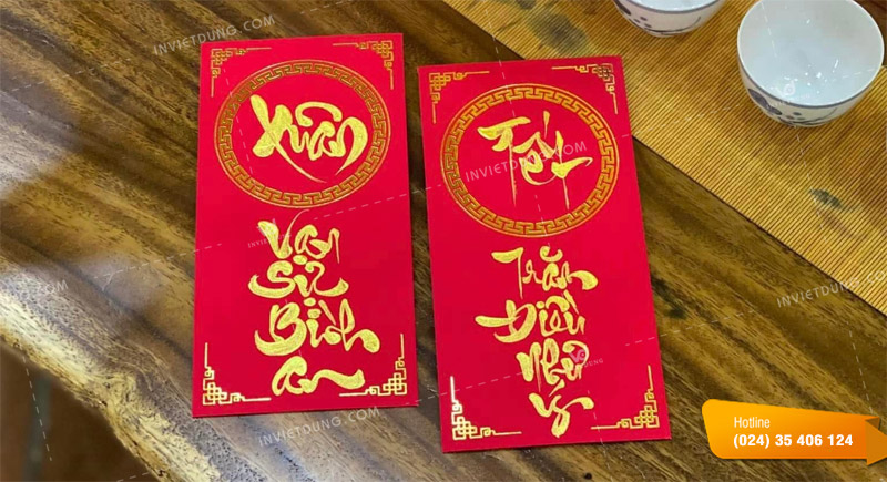 Mẫu bao lì xì thư pháp