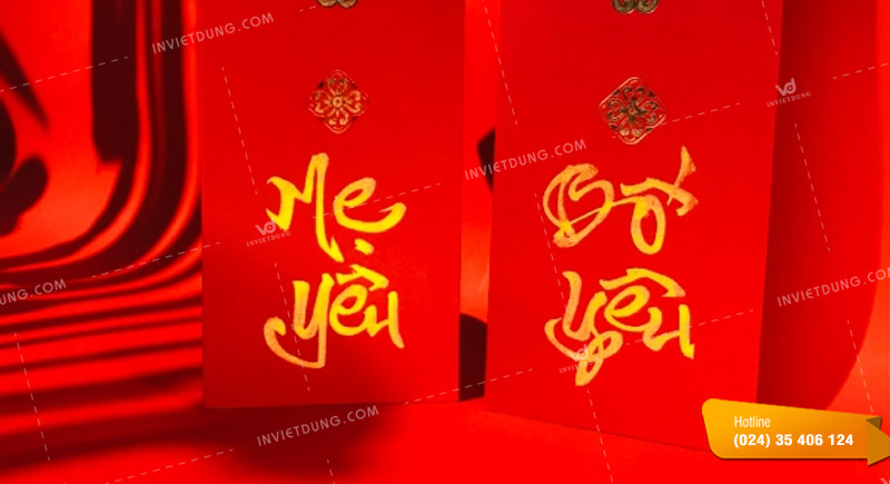 Mẫu bao lì xì thư pháp