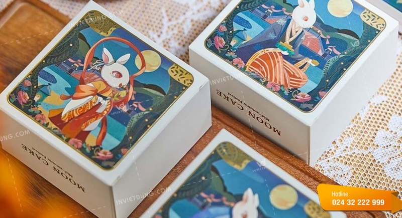 Mẫu hộp đựng bánh trung thu 1 cái thiết kế đẹp