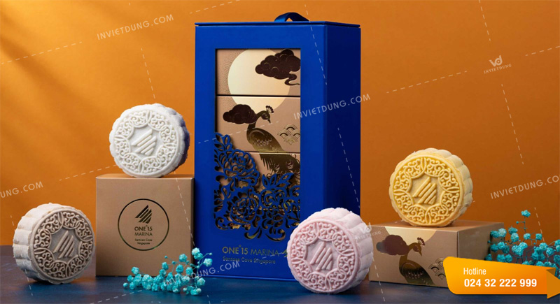 Mẫu hộp giấy đựng bánh trung thu 3 tầng