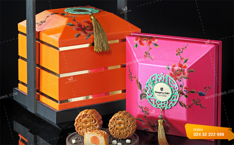 Mẫu hộp giấy đựng bánh trung thu 3 tầng