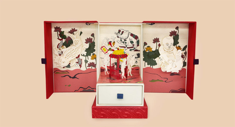 Mẫu hộp bánh trung thu 3D sang trọng