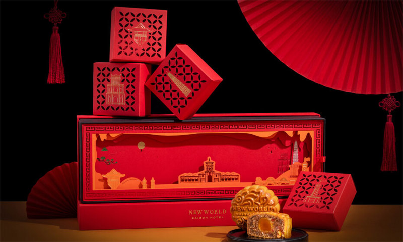 Mẫu hộp bánh trung thu 3D sang trọng