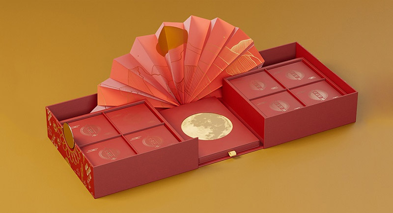 Mẫu hộp bánh trung thu 3D sang trọng