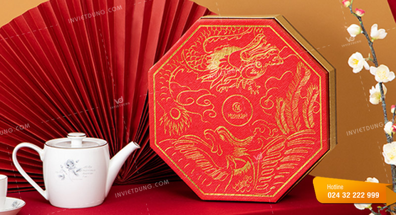 Mẫu hộp bánh trung thu bát giác cao cấp