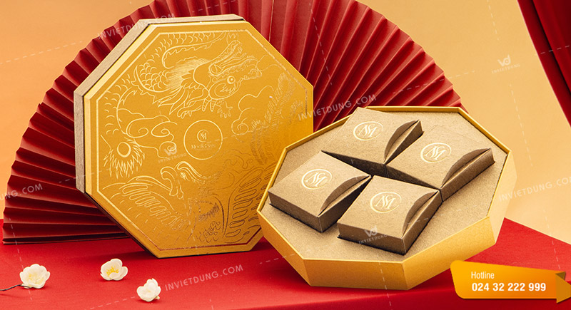 Mẫu hộp bánh trung thu bát giác cao cấp