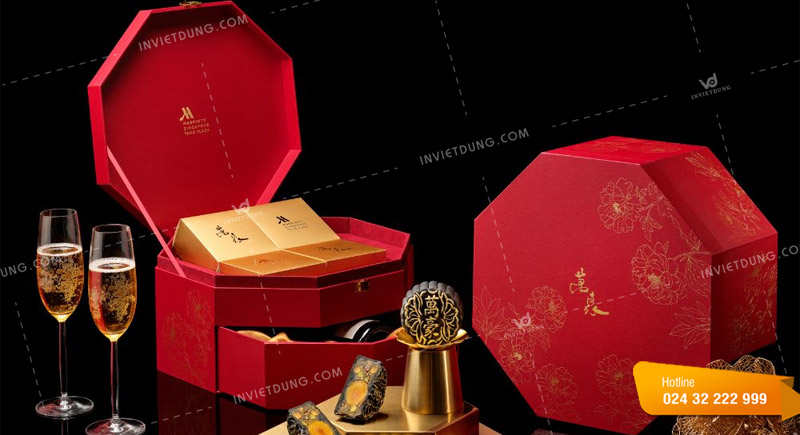 Mẫu hộp bánh trung thu bát giác cao cấp