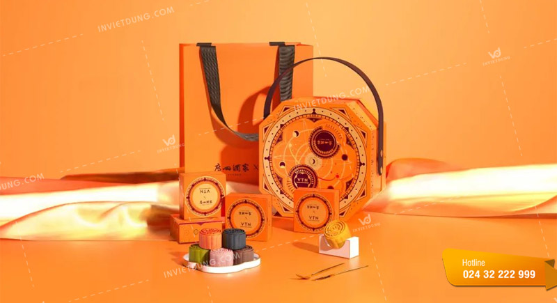 Mẫu hộp bánh trung thu bát giác cao cấp