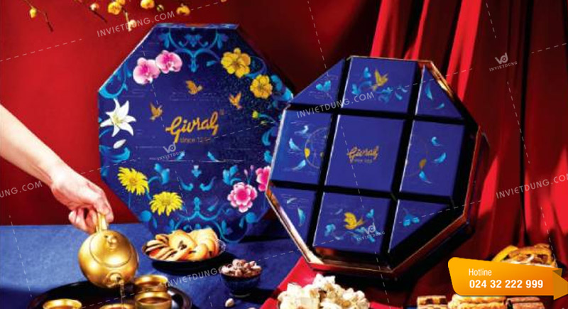 Mẫu hộp bánh trung thu bát giác cao cấp