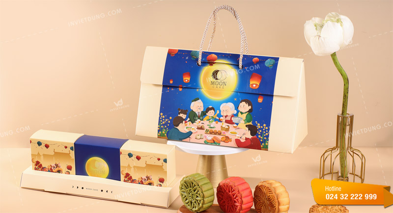Mẫu hộp bánh trung thu có quai xách
