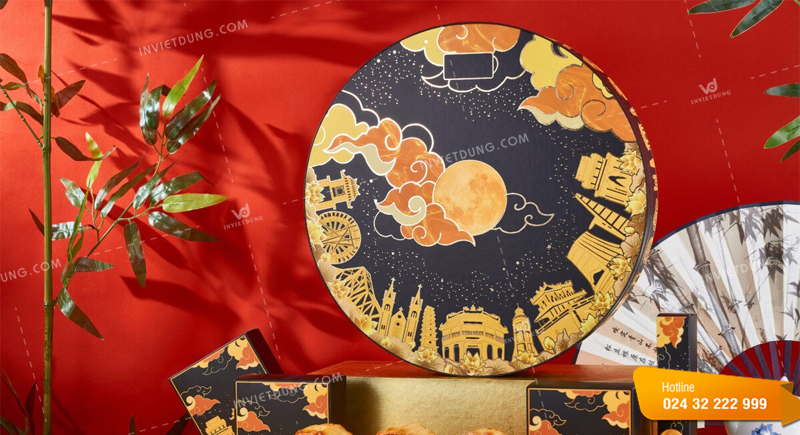 Mẫu hộp đựng bánh trung thu hình tròn