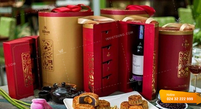 Mẫu hộp đựng bánh trung thu hình trụ cao cấp