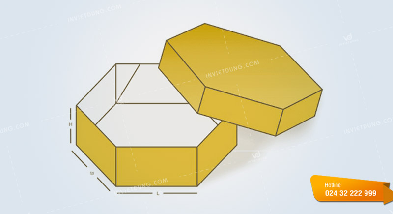 Kích thước hộp bánh trung thu hình lục giác