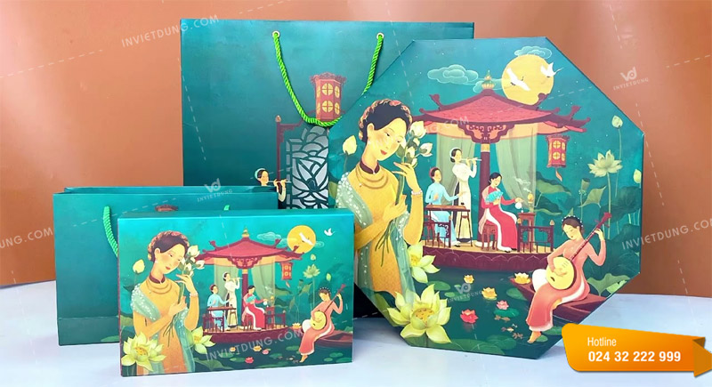 mẫu hộp bánh trung thu hình lục giác