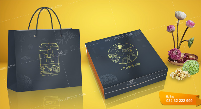 Mẫu hộp bánh trung thu kiểu dáng nắp lật