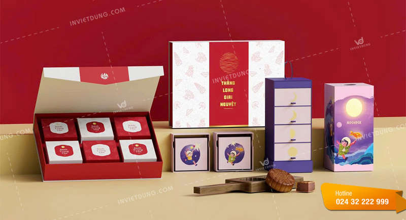Mẫu hộp bánh trung thu kiểu dáng nắp lật