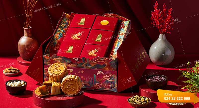 Mẫu hộp giấy cánh bướm đựng bánh trung thu