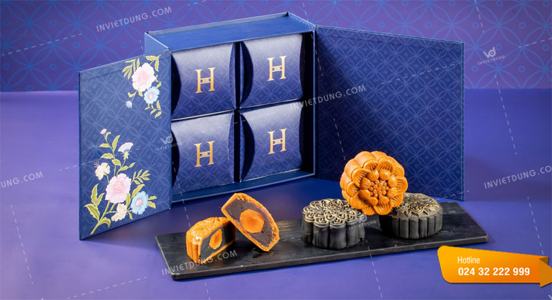 Mẫu hộp giấy cánh bướm đựng bánh trung thu