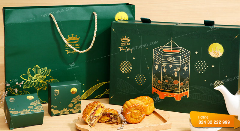 Mẫu hộp giấy đựng bánh trung thu 8 cái thiết kế đẹp