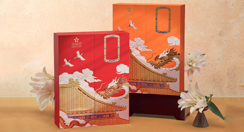 Mẫu hộp đựng bánh trung thu của thương hiệu Maison