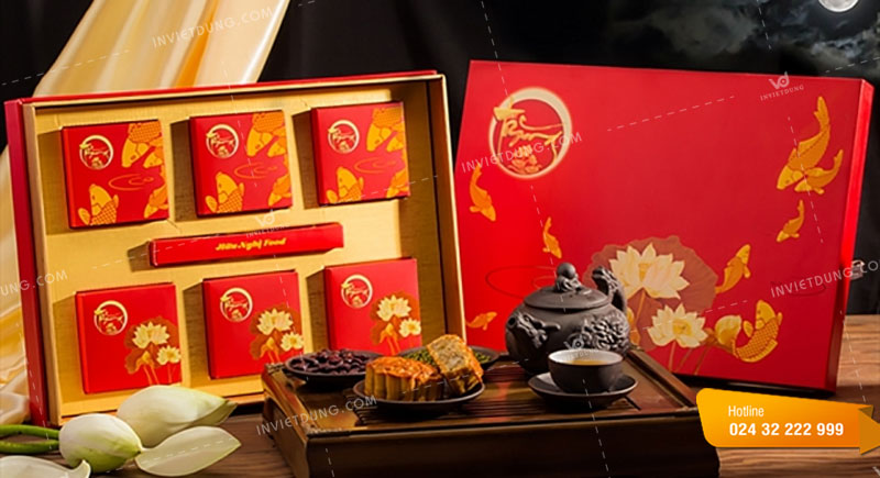 Mẫu hộp giấy đựng bánh trung thu 6 cái thiết kế đẹp