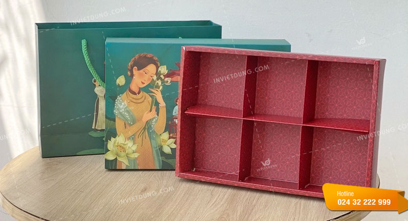 Kích thước hộp giấy đựng bánh trung thu 6 cái