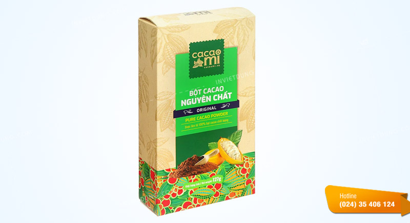 Mẫu hộp giấy đựng bột cacao đẹp