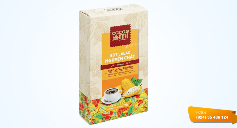 Mẫu hộp giấy đựng bột cacao đẹp