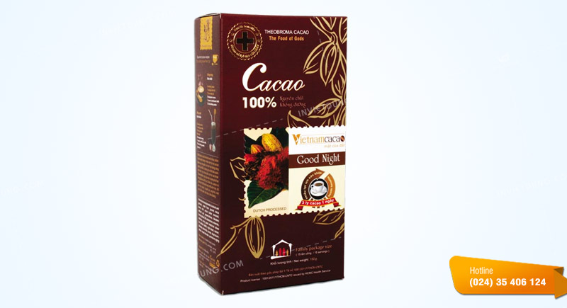 Mẫu hộp giấy đựng bột cacao đẹp