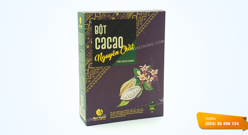 Mẫu hộp giấy đựng bột cacao đẹp
