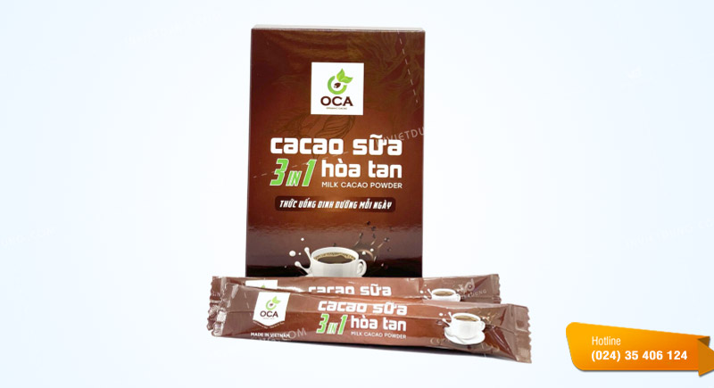 Mẫu hộp giấy đựng bột cacao đẹp