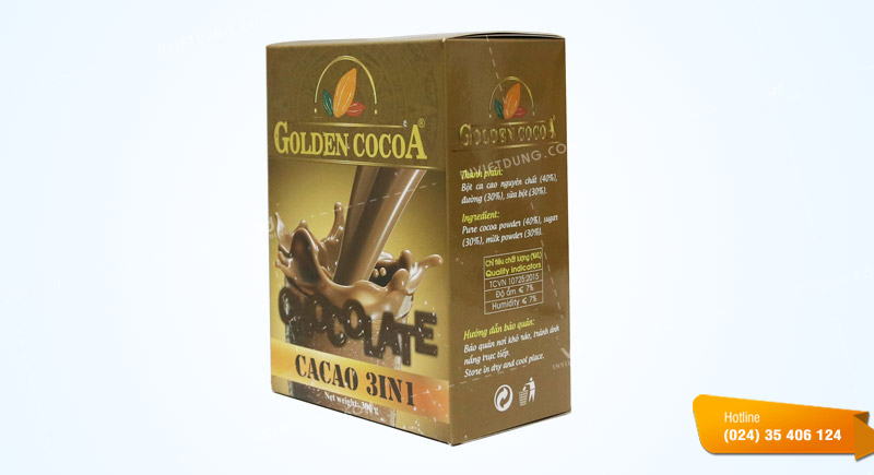 Mẫu hộp giấy đựng bột cacao đẹp