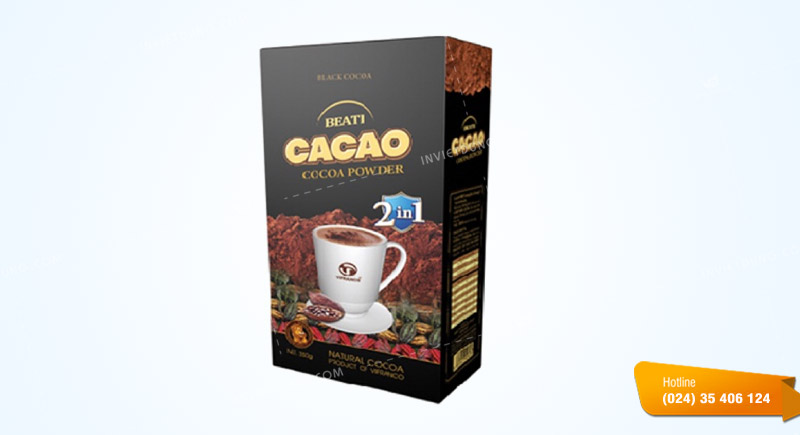 Mẫu hộp giấy đựng bột cacao đẹp