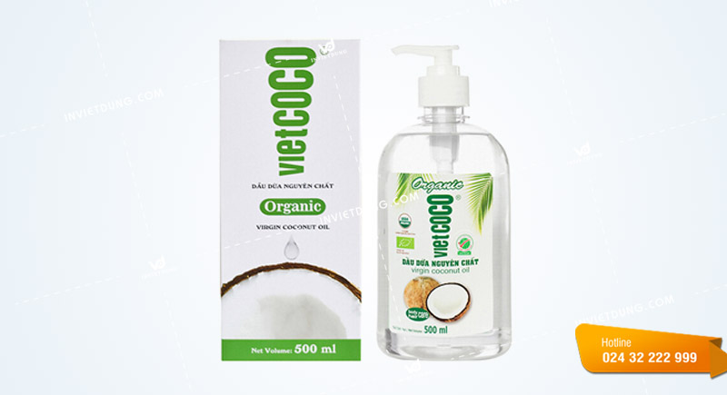 Mẫu hộp giấy đựng chai dầu dừa