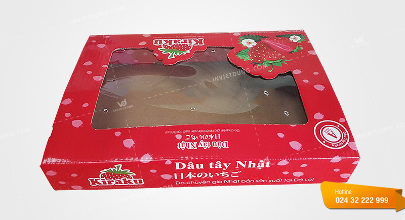 Mẫu hộp giấy đựng dâu tây