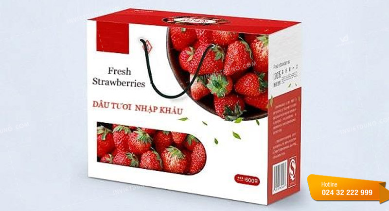 Mẫu hộp giấy đựng dâu tây