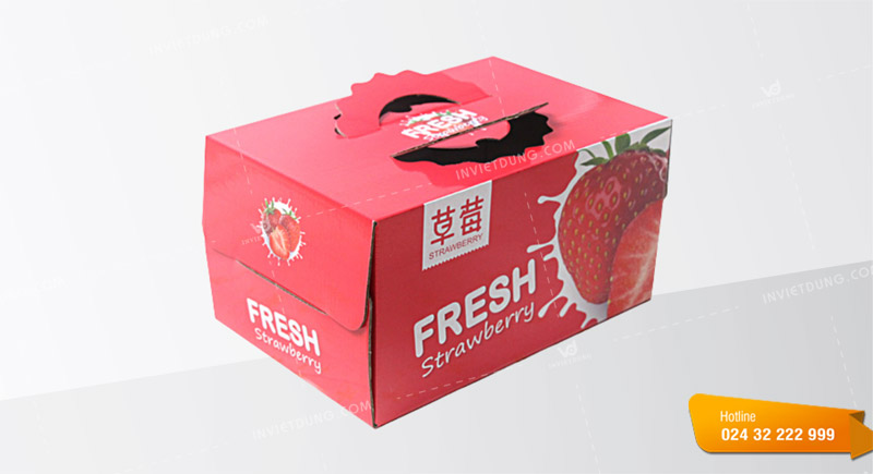 Mẫu hộp giấy đựng dâu tây