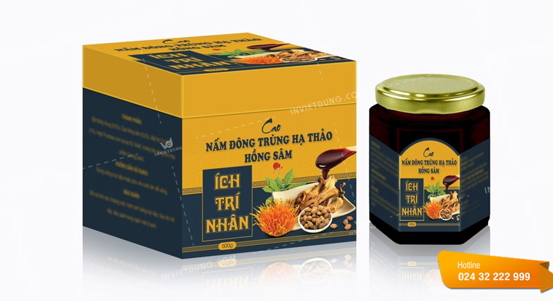 Mẫu hộp giấy đựng đông trùng hạ thảo