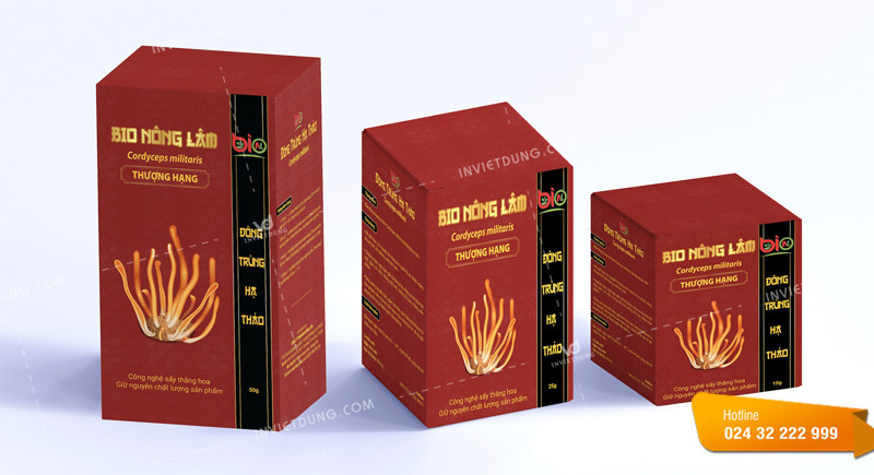 Kích thước hộp giấy đựng đông trùng hạ thảo