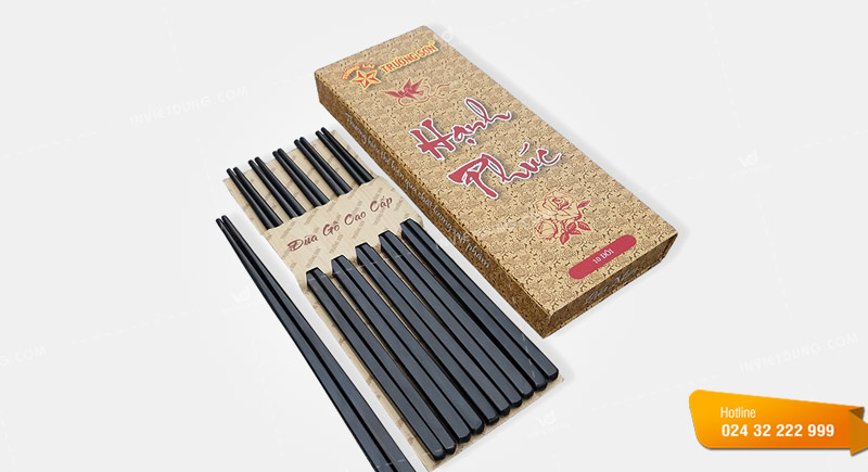 Mẫu hộp giấy đựng đũa, muỗng