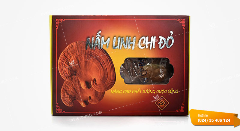 Mẫu hộp giấy đựng nấm linh chi đẹp