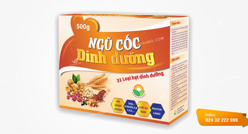 Mẫu hộp giấy đựng ngũ cốc