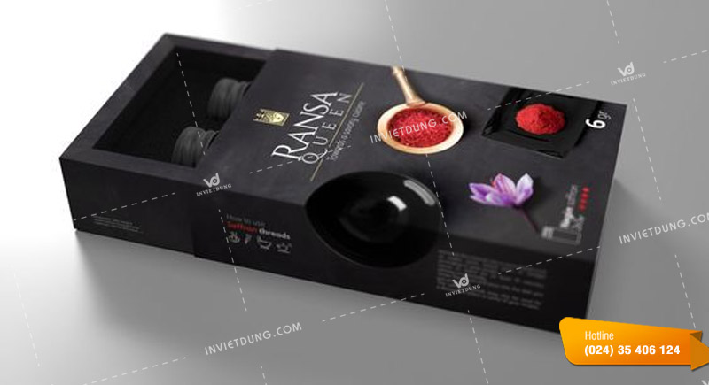 Mẫu hộp giấy đựng saffron