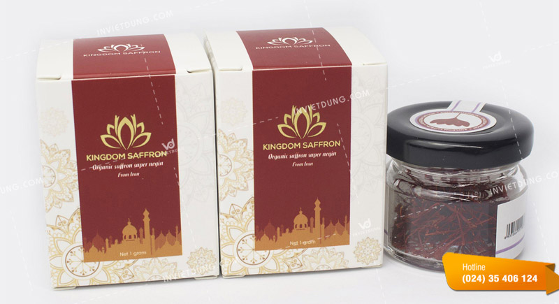 Mẫu hộp giấy đựng saffron
