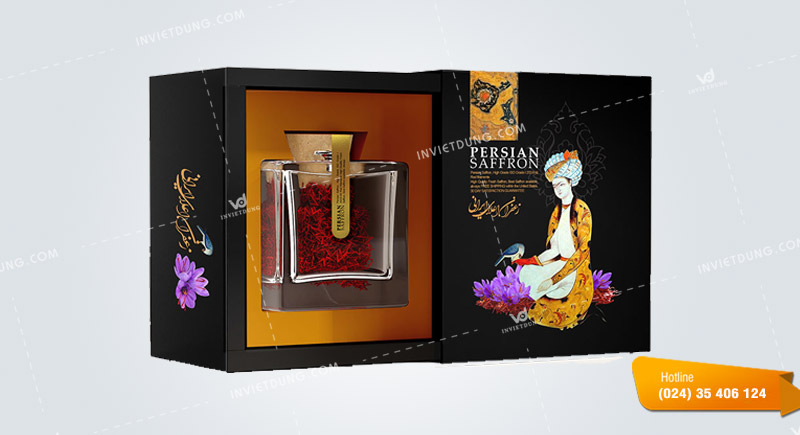 Mẫu hộp giấy đựng saffron