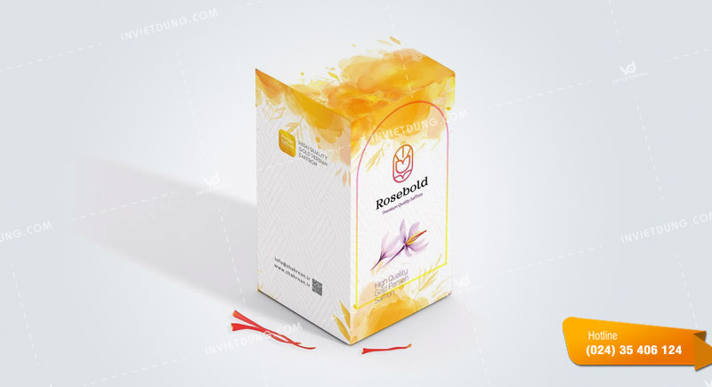 Mẫu hộp giấy đựng saffron