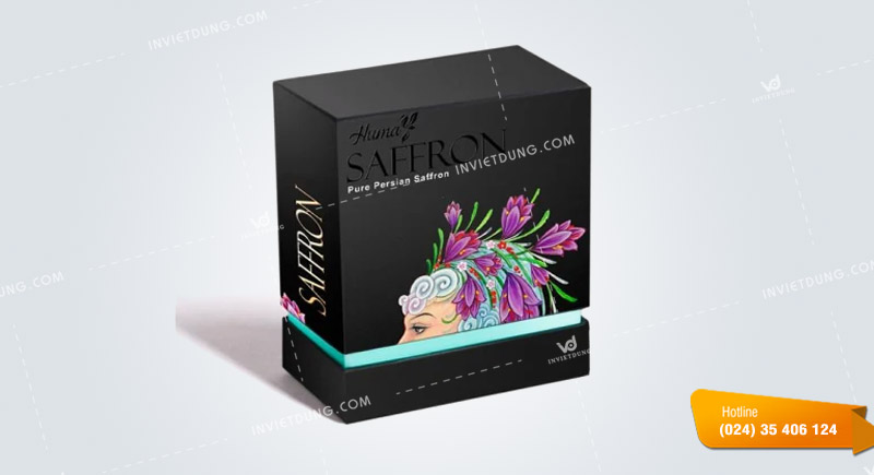 Mẫu hộp giấy đựng saffron