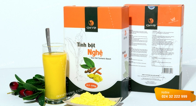 Mẫu hộp giấy đựng tinh bột nghệ